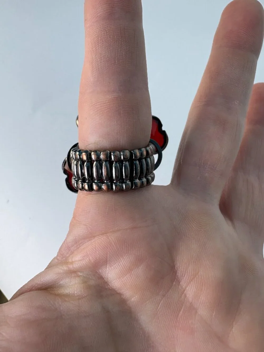 Statement Burgundy Crystal Flower Stretch Ring | Oversized Cocktail Ring